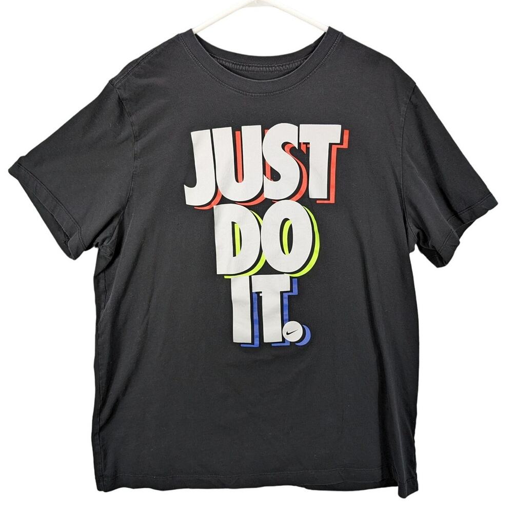 Nike Shirt Mens Extra Large Just Do It Black Neon 3D Graphic Sports Jock READ